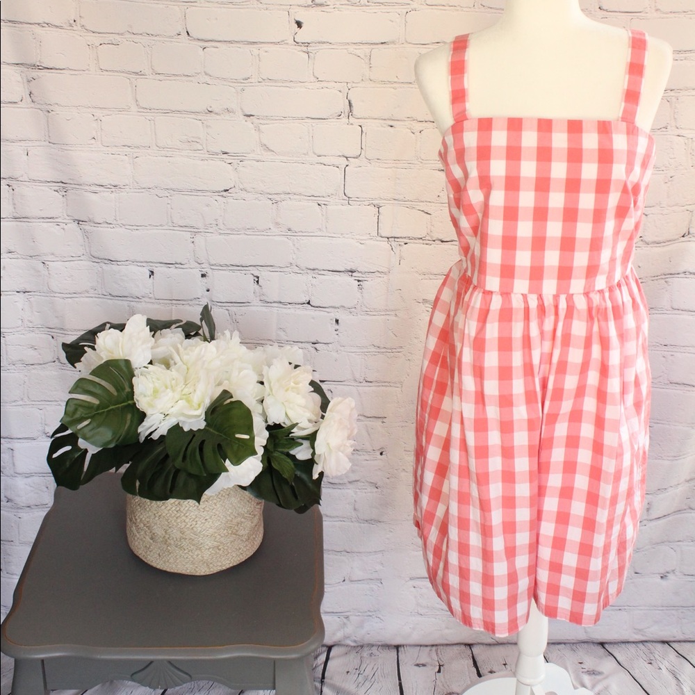 J. Crew Pink Gingham Dress